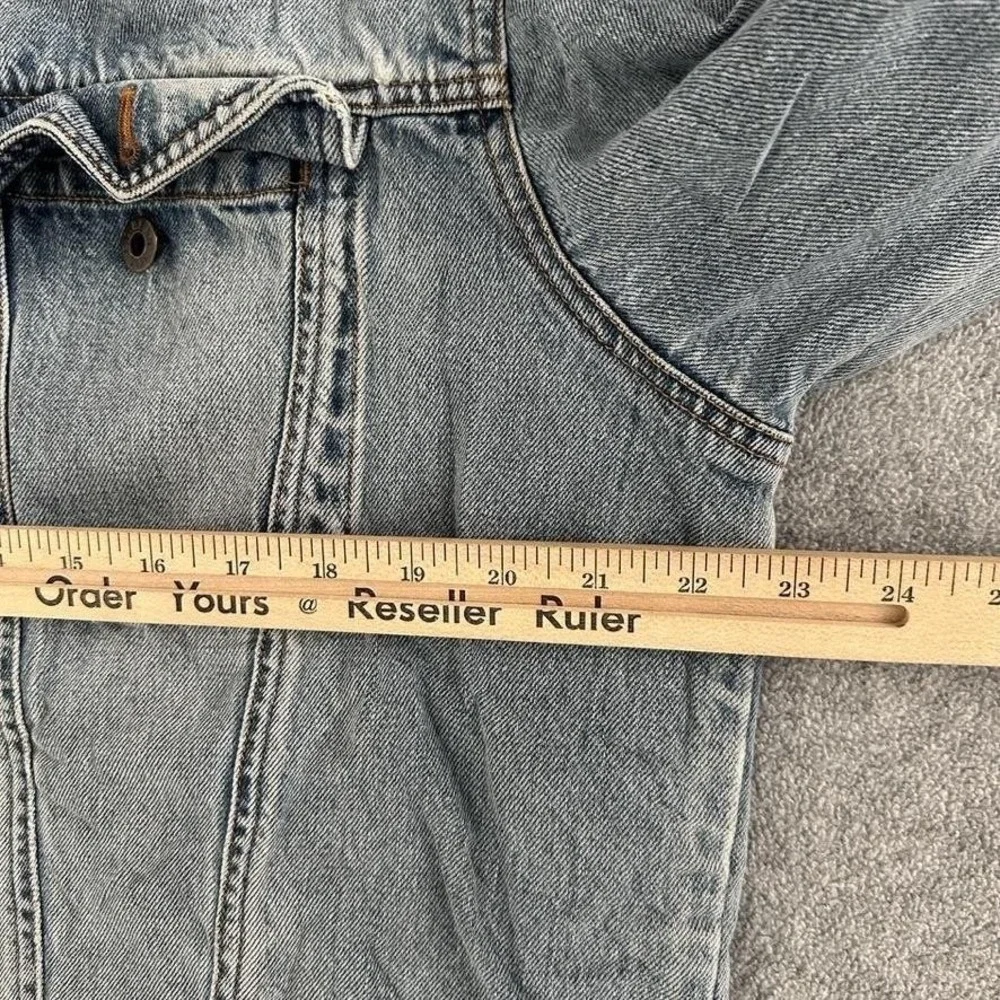 LL Bean Denim Jacket Mens Large Blue‎ Trucker Workwear Distressed Indie Grunge